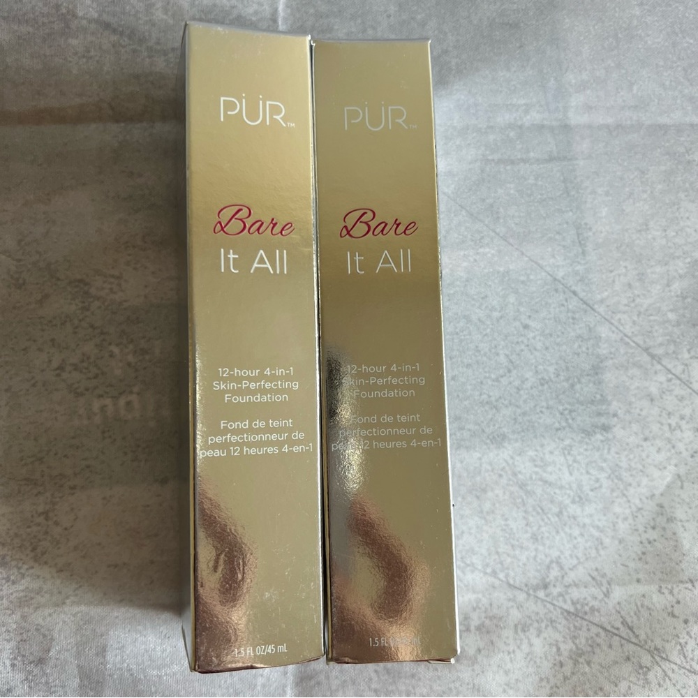 2X PUR Bare It All 12 hour 4-in-1 Skin Perfecting Foundation 1.5 oz #Medium Dark